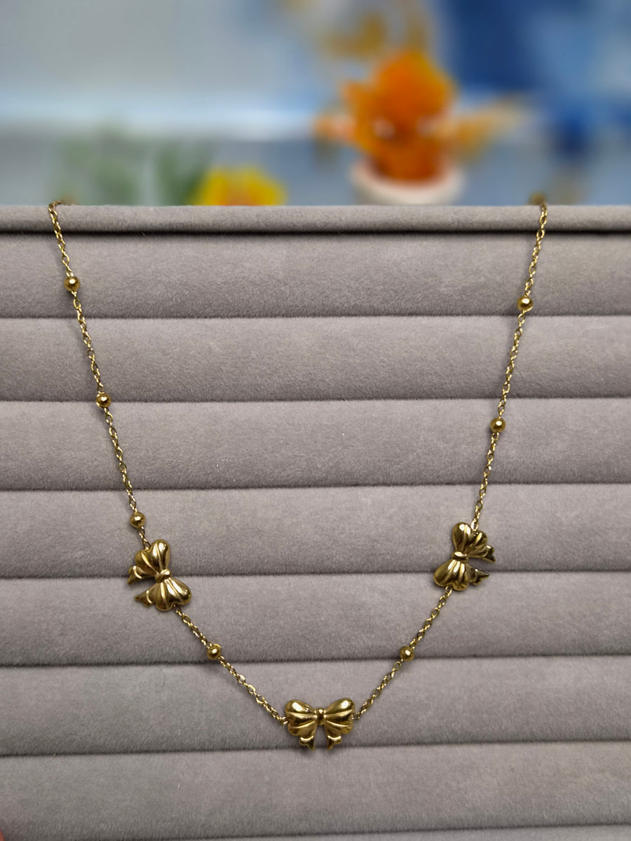 Beaded Bow Necklace