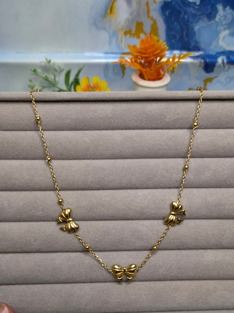 Beaded Bow Necklace