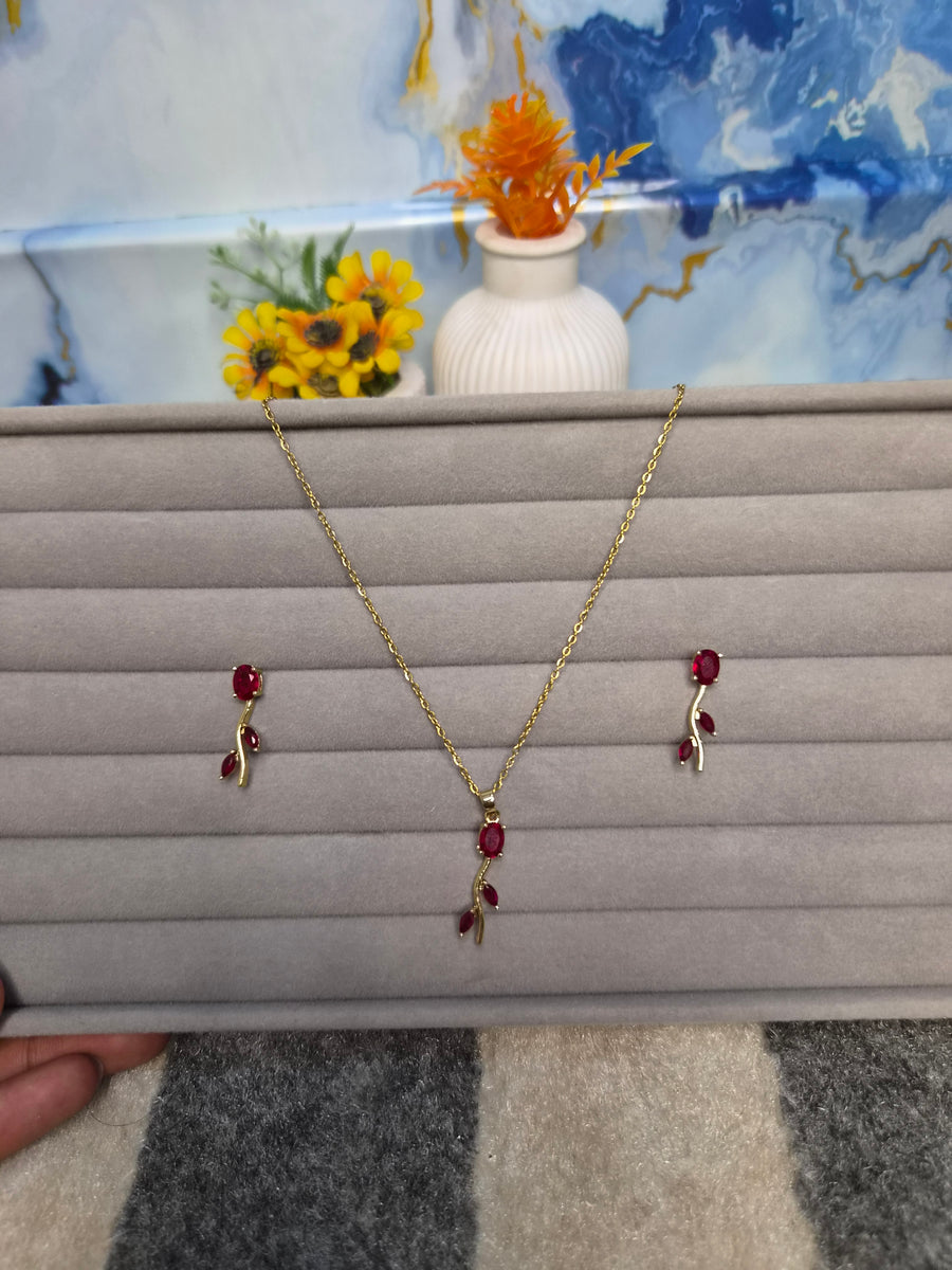 Ruby Vine Jewelry Set