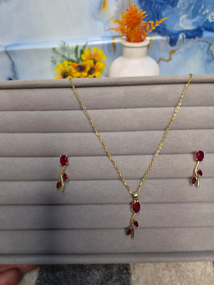 Ruby Vine Jewelry Set