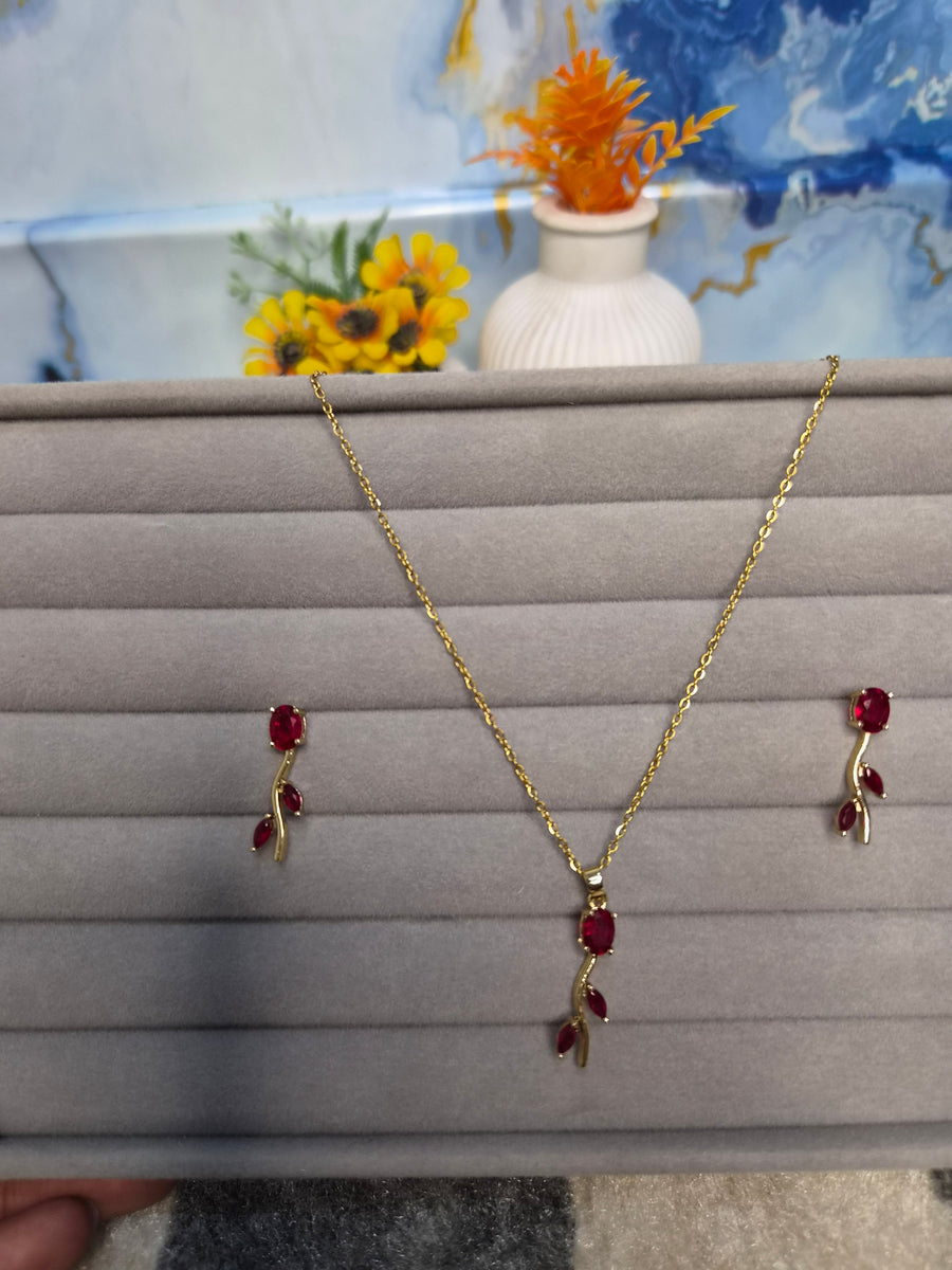 Ruby Vine Jewelry Set