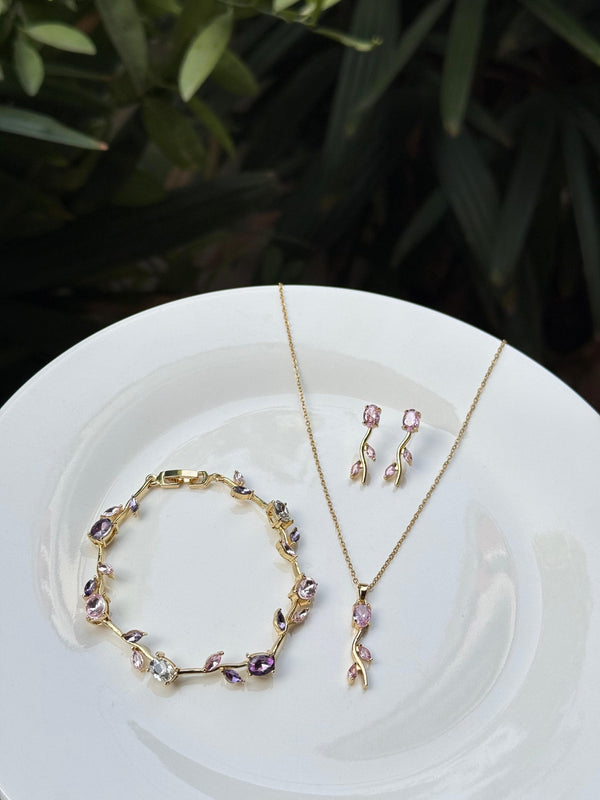 Pink Vine Jewelry Set