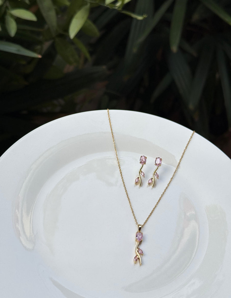 Pink Vine Necklace Set