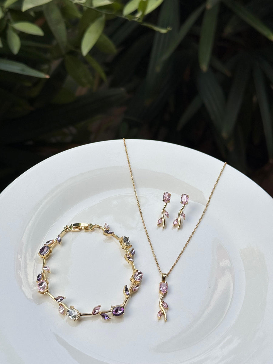 Pink Vine Jewelry Set