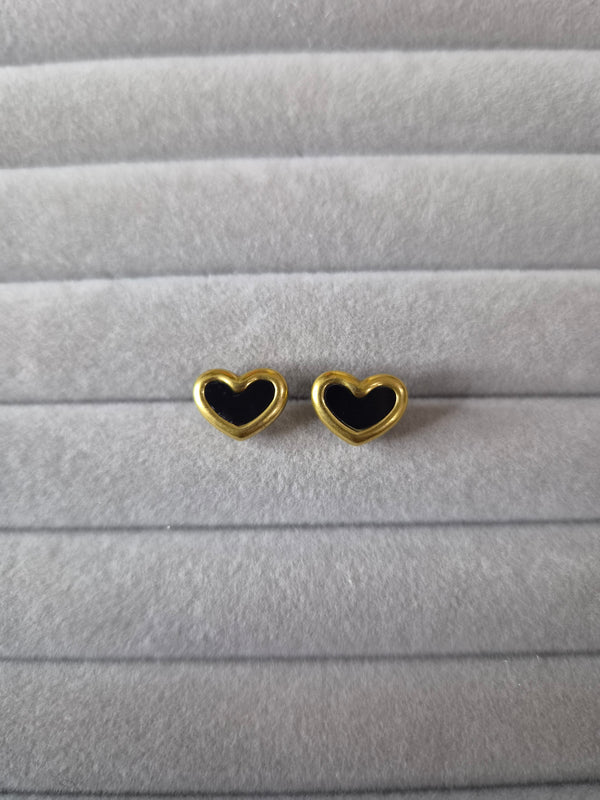 Black Heart Earrings