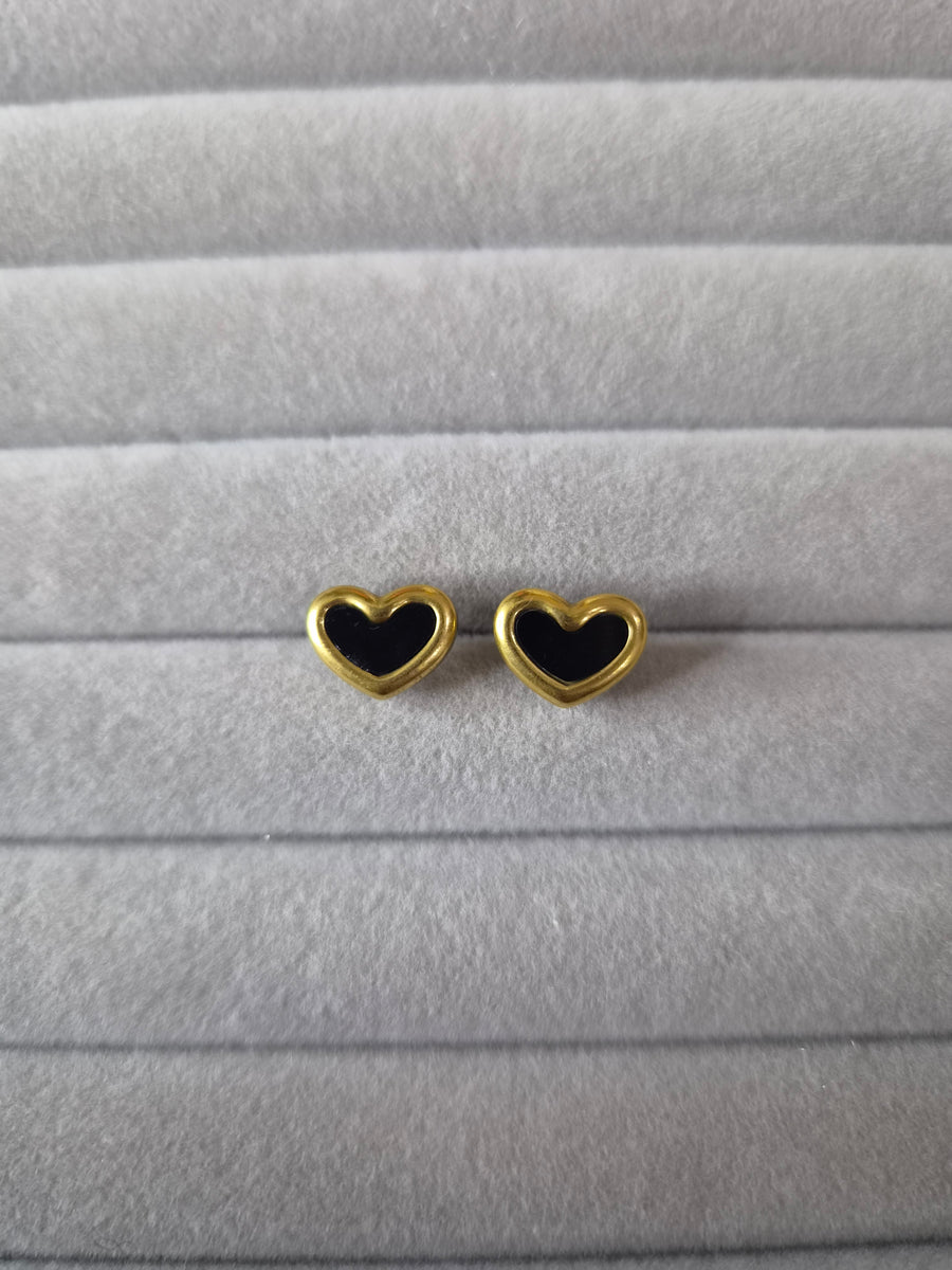 Black Heart Earrings