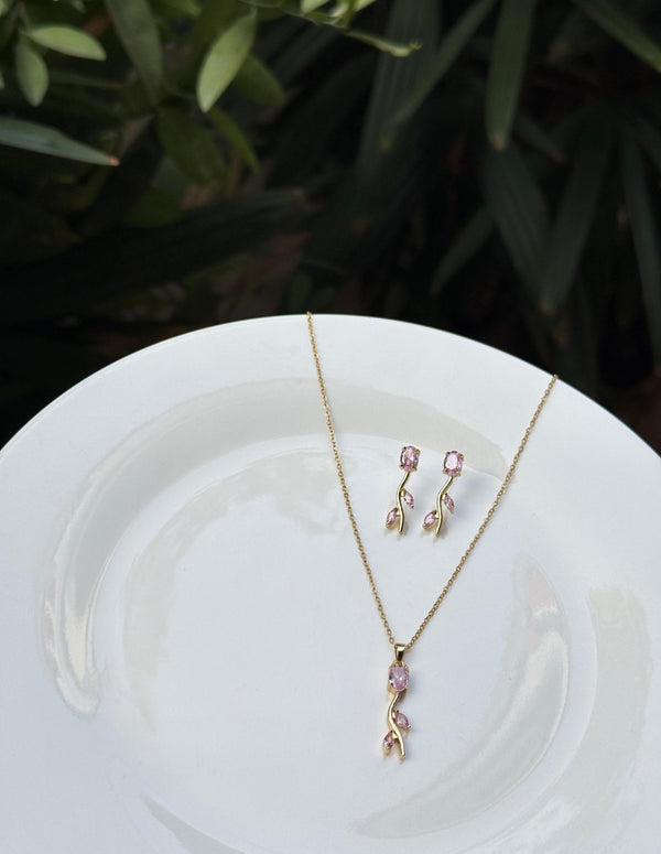 Pink Vine Necklace Set