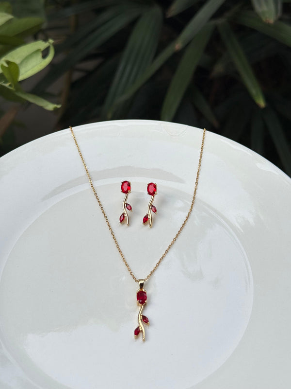 Ruby Vine Jewelry Set